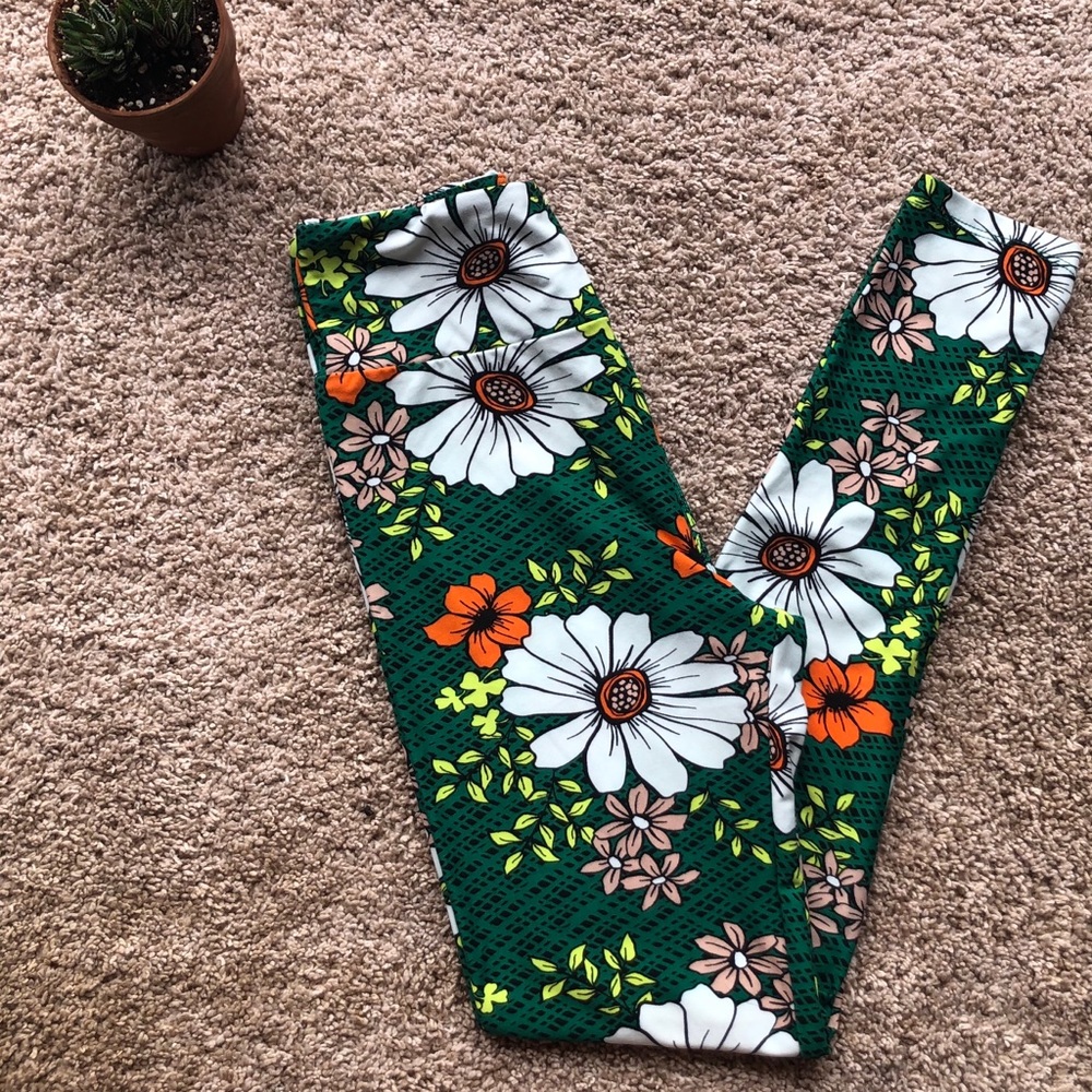 LulaRoe Womens Floral Printed Leggings One Size